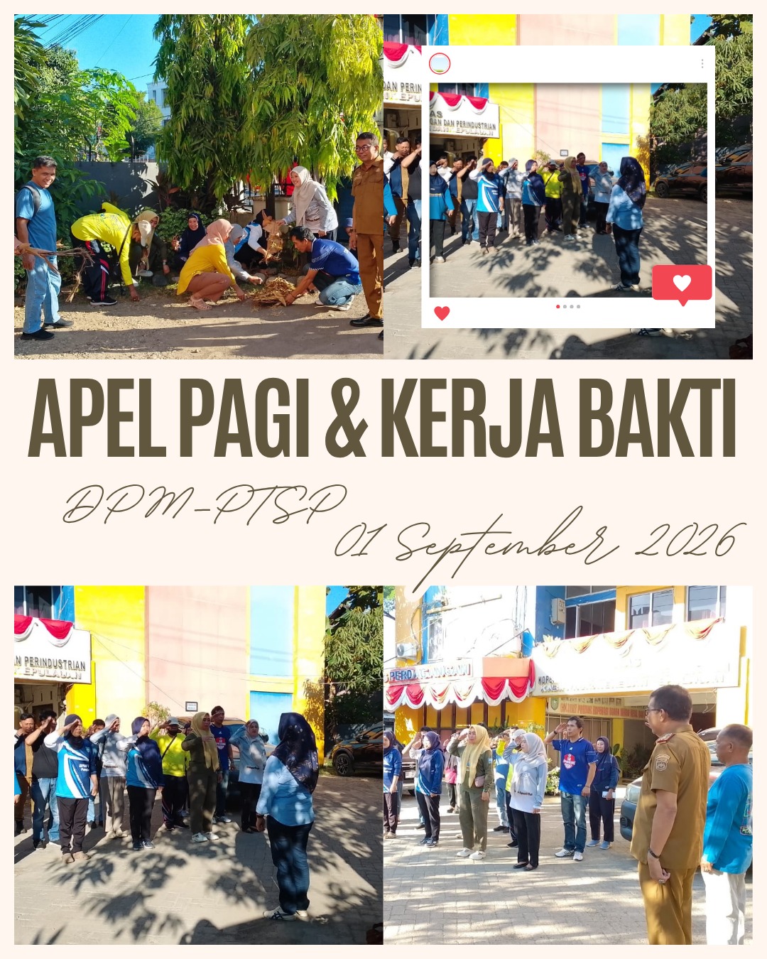 Kegiatan Apel Pagi dan Kerja Bakti Aparat DPMPTSP Kab. Pangke
